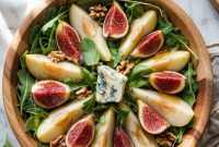 Fig, Pear and Gorgonzola Salad with Honey-Balsamic Dressing