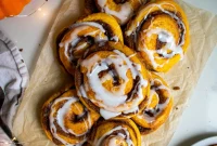 Pumpkin Spice Cinnamon Rolls with Spiced Sugar Glaze