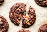 Fudgy Chocolate Cookies with White Chocolate Chips