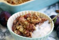 Vegan Coconut Plum Crisp with Oat Topping
