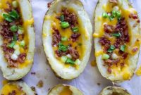 Crispy Stuffed Potato Skins with Cheesy Bacon Filling