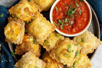 Crispy Air Fryer Ravioli with Marinara Dipping Sauce