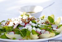 Endive, Watercress & Radish Salad with Walnuts and Goat Cheese