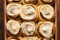 Maple Cream Cheese Cinnamon Rolls with Sticky Glaze