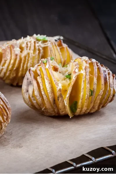 Hasselback Potatoes: Crispy Sliced Baked Potatoes with Garlic Butter 7 loaded side dish