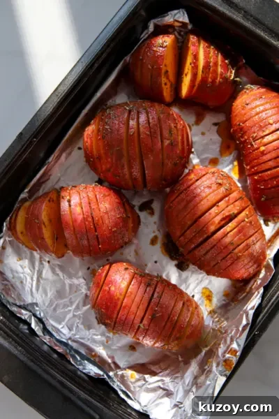 Hasselback Potatoes: Crispy Sliced Baked Potatoes with Garlic Butter 3 sweet potatoes