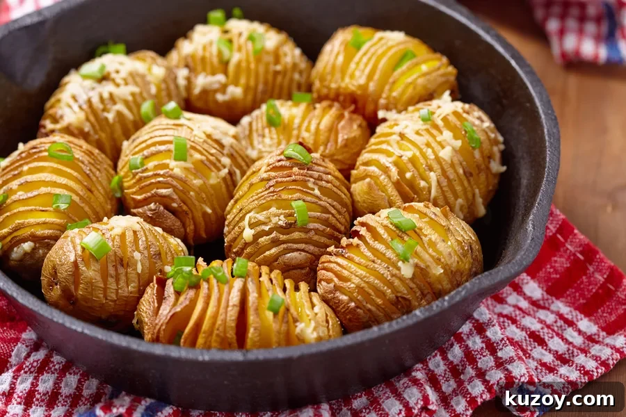 Hasselback Potatoes: Crispy Sliced Baked Potatoes with Garlic Butter 5 hasselback potatoes