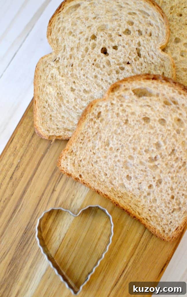 Cutting bread with cookie cutter