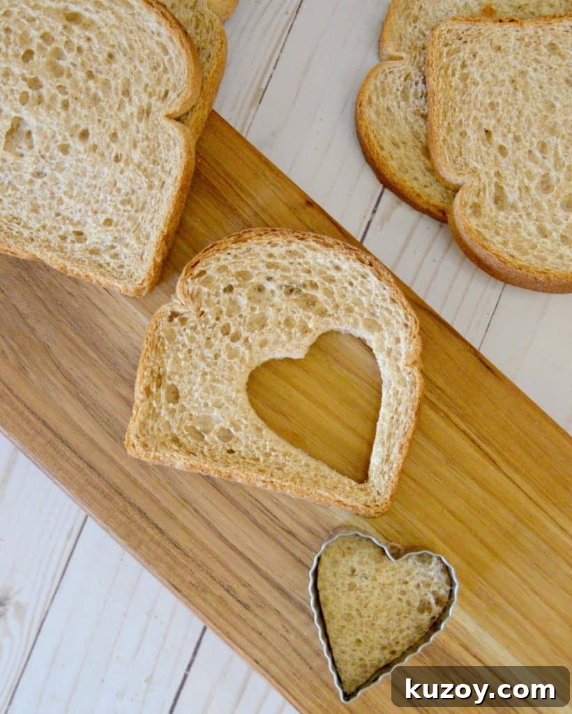 Bread with cut out shape