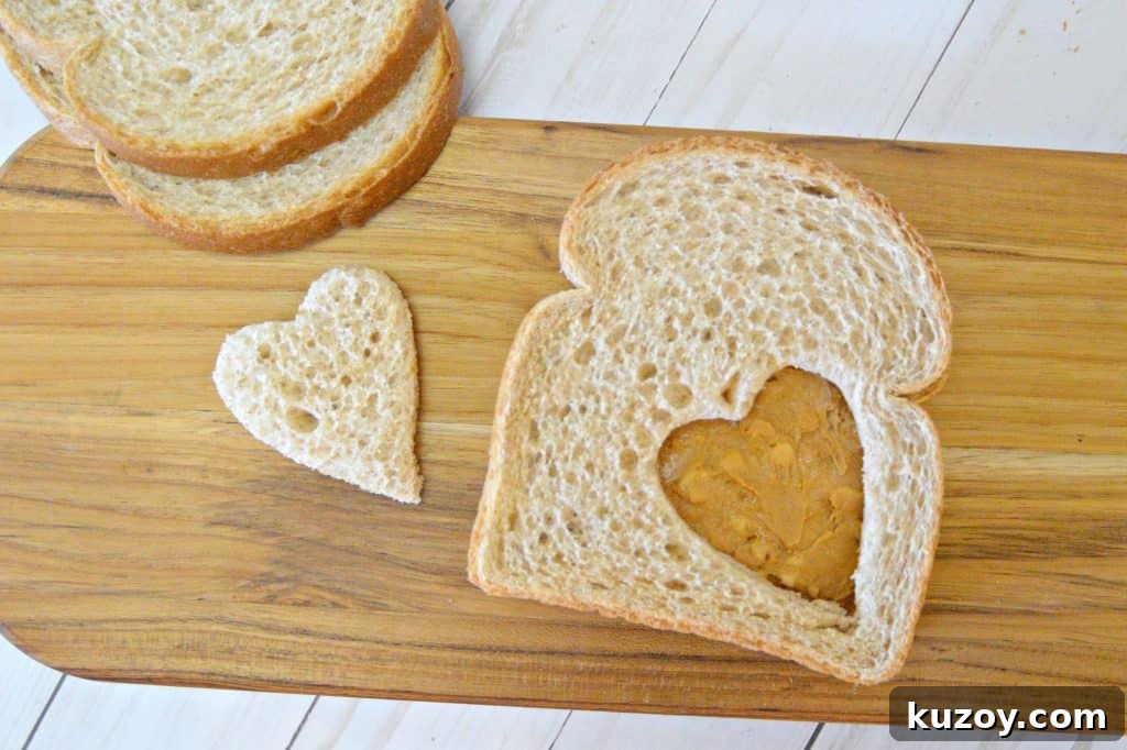 Spreading filling on bread
