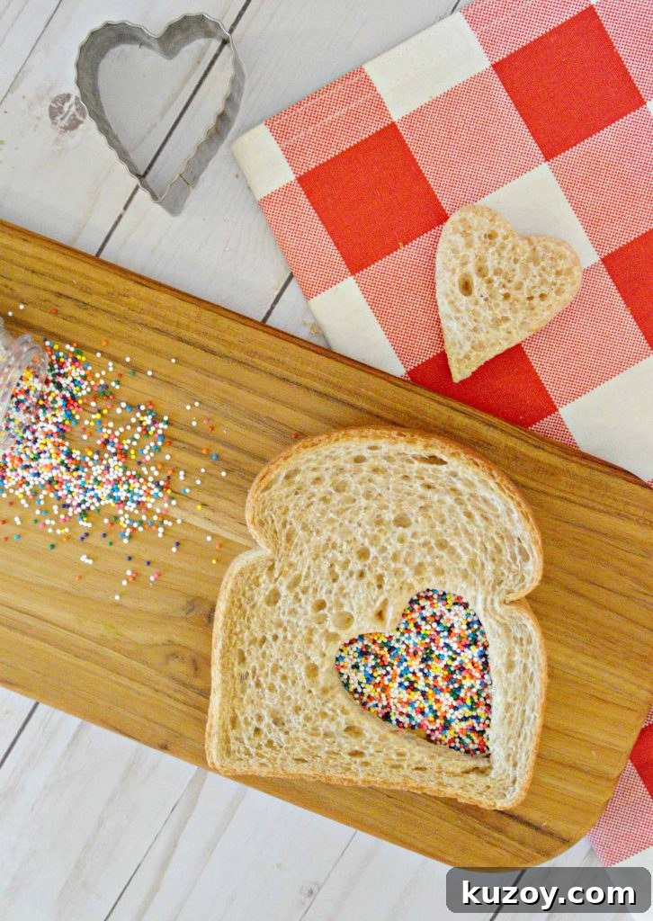 Fairy sandwich with sprinkles in cutout