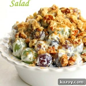 Grape Walnut Salad - a unique fruit salad that is always a crowd pleaser!