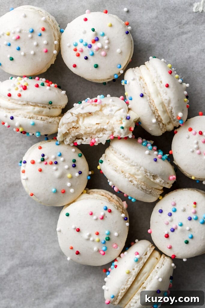 Mini Macarons: Bite-Sized French Cookie Recipes & Tips 4 vanilla macarons