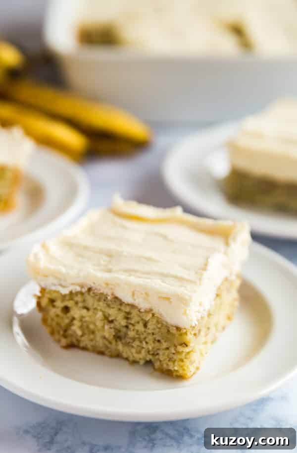 Classic Grandma’s Banana Cake Recipe for Moist, Flavorful Slices 3 A plate of Grandma's Best Banana Cake recipe.