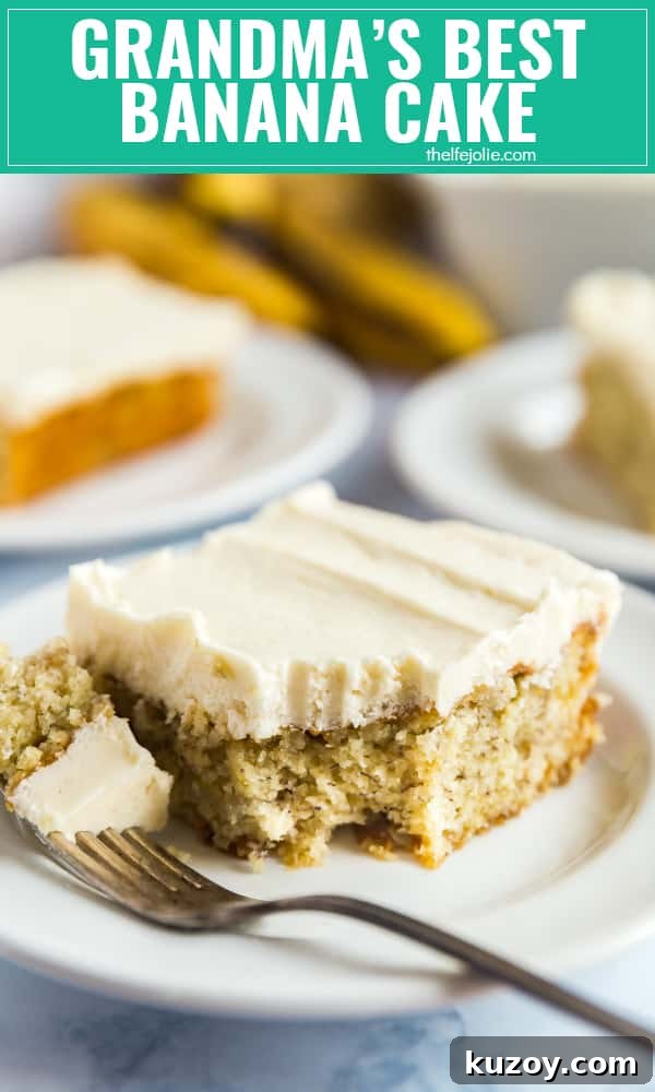 Classic Grandma’s Banana Cake Recipe for Moist, Flavorful Slices 9 Bring my Grandma's Best Banana Cake recipe to your next family dinner or party. Everyone will be fighting for seconds! It's super moist with the most light and fluffy frosting ever! This one is a keeper!