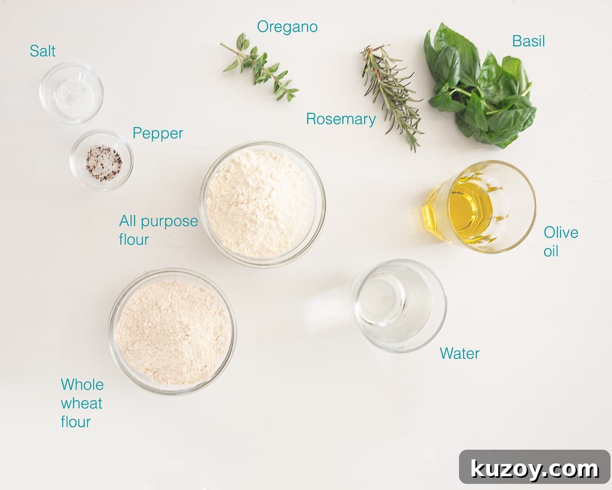2 Crispy Homemade Cracker Bread Recipes You Can Bake Now 3 Ingredients Mediterranean herb crackers on a white background with text description