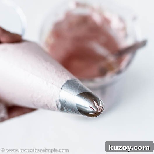 Keto Cranberry Vanilla Buttercream with Spicy Twist 12 Piping Bag | Low-Carb, So Simple