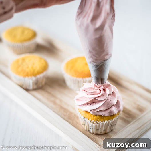 Keto Cranberry Vanilla Buttercream with Spicy Twist 13 Piping | Low-Carb, So Simple