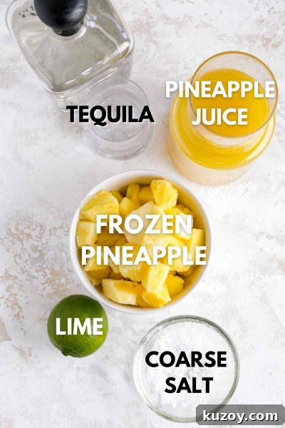 Frozen Pineapple Margarita Recipe — 4-Ingredient Tropical Cocktail 3 ingredients for frozen pineapple margarita