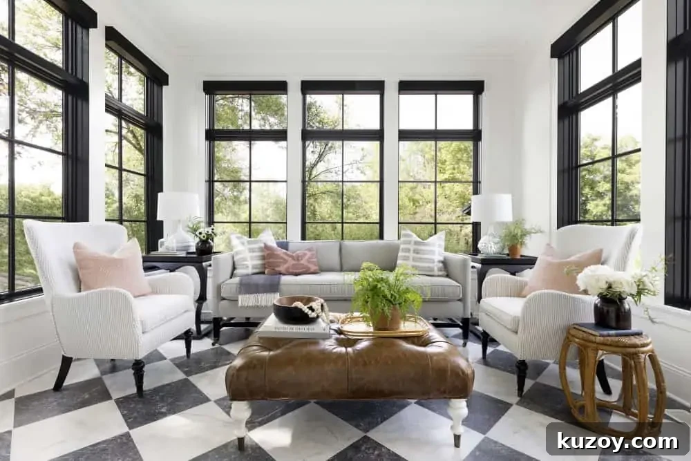 How to Choose the Perfect Checkered Floor for Your Space 2 black and white checkered floors in a living room