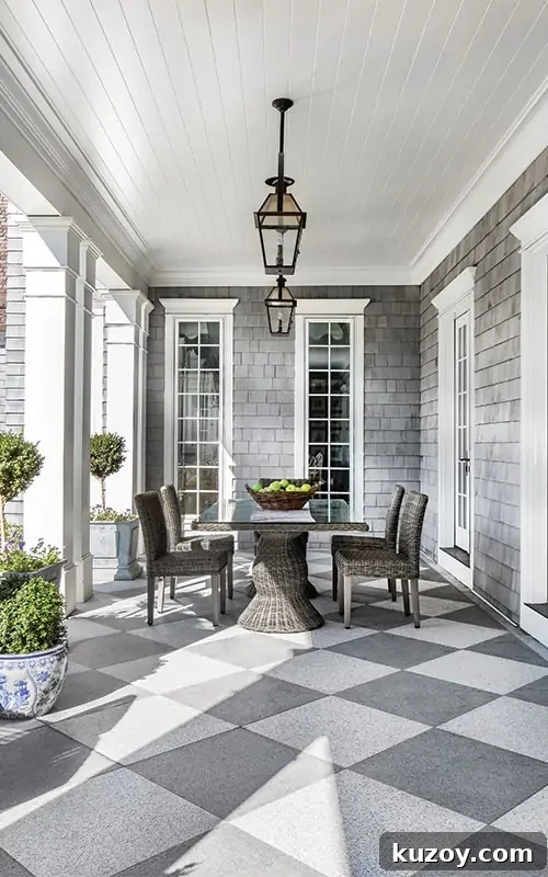 How to Choose the Perfect Checkered Floor for Your Space 15 granite checkered floor outdoor on a porch