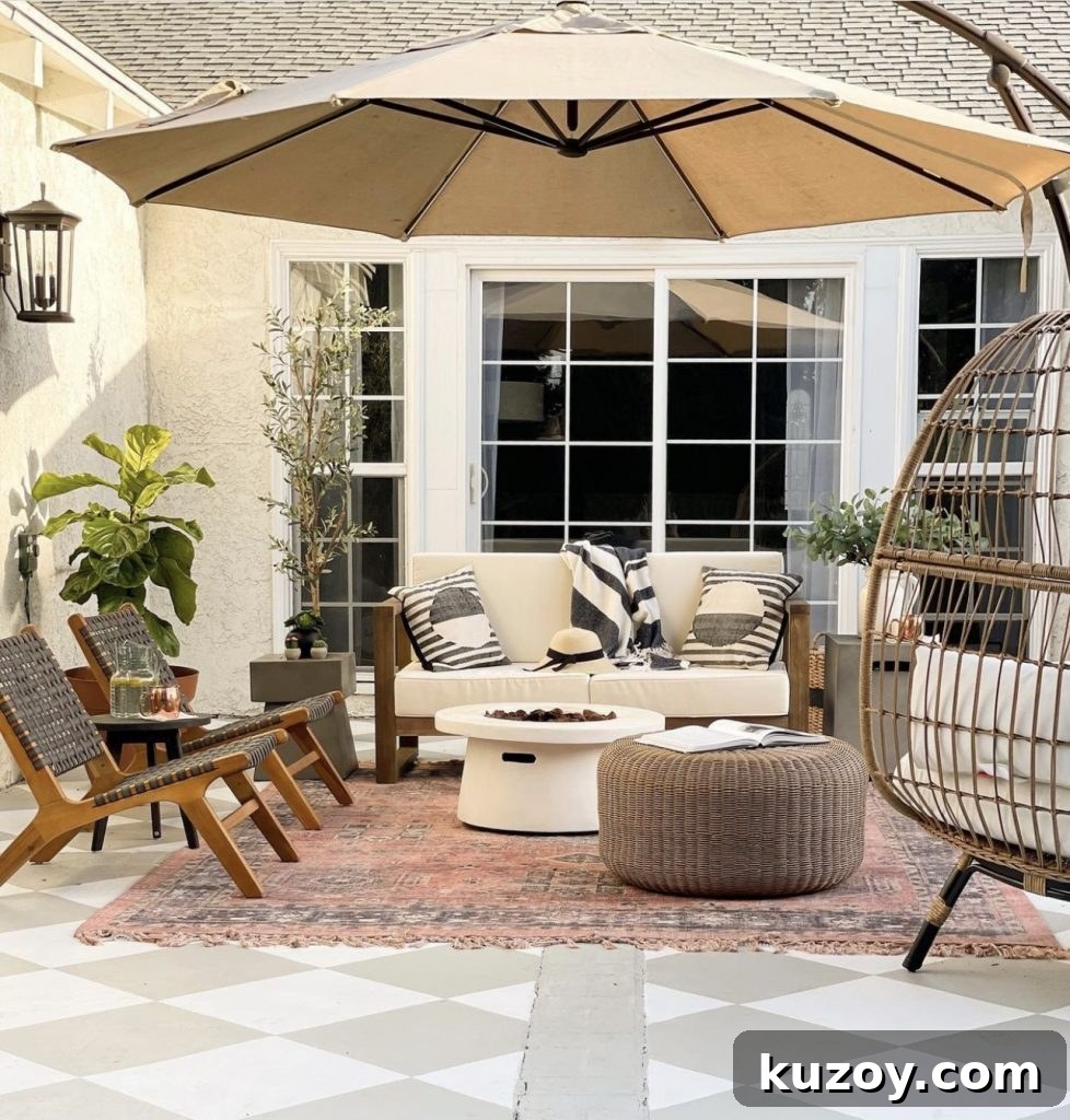 How to Choose the Perfect Checkered Floor for Your Space 22 checkered cement floor on a patio