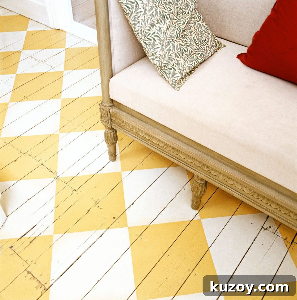 How to Choose the Perfect Checkered Floor for Your Space 25 painted yellow wood floor