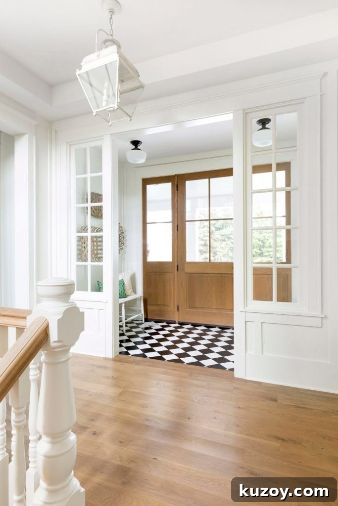 How to Choose the Perfect Checkered Floor for Your Space 4 black and white checkered floor in a foyer