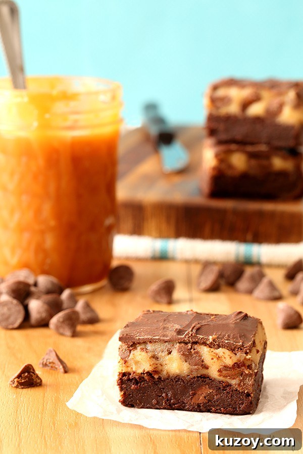 Caramel Chocolate Chip Cookie Dough Brownies