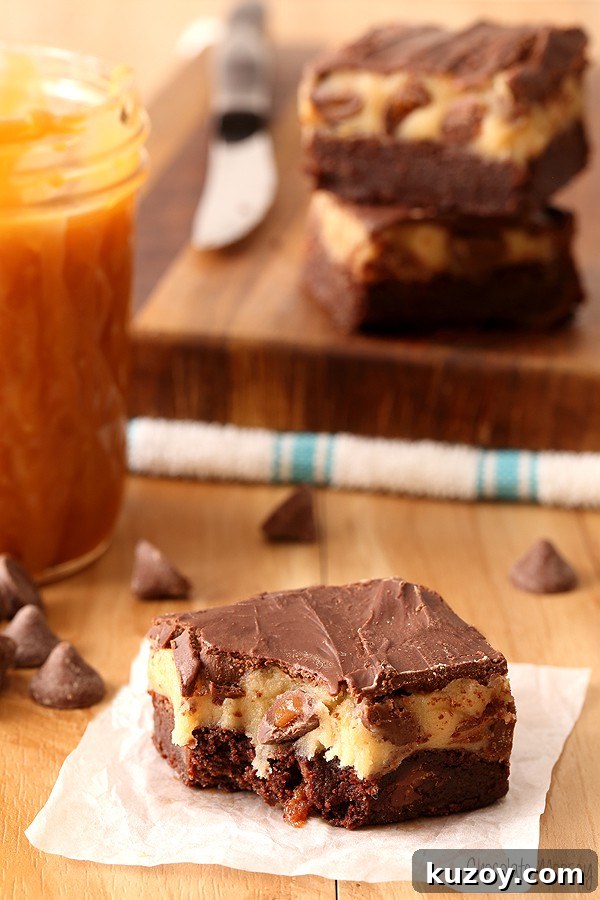 Caramel Chocolate Chip Cookie Dough Brownies
