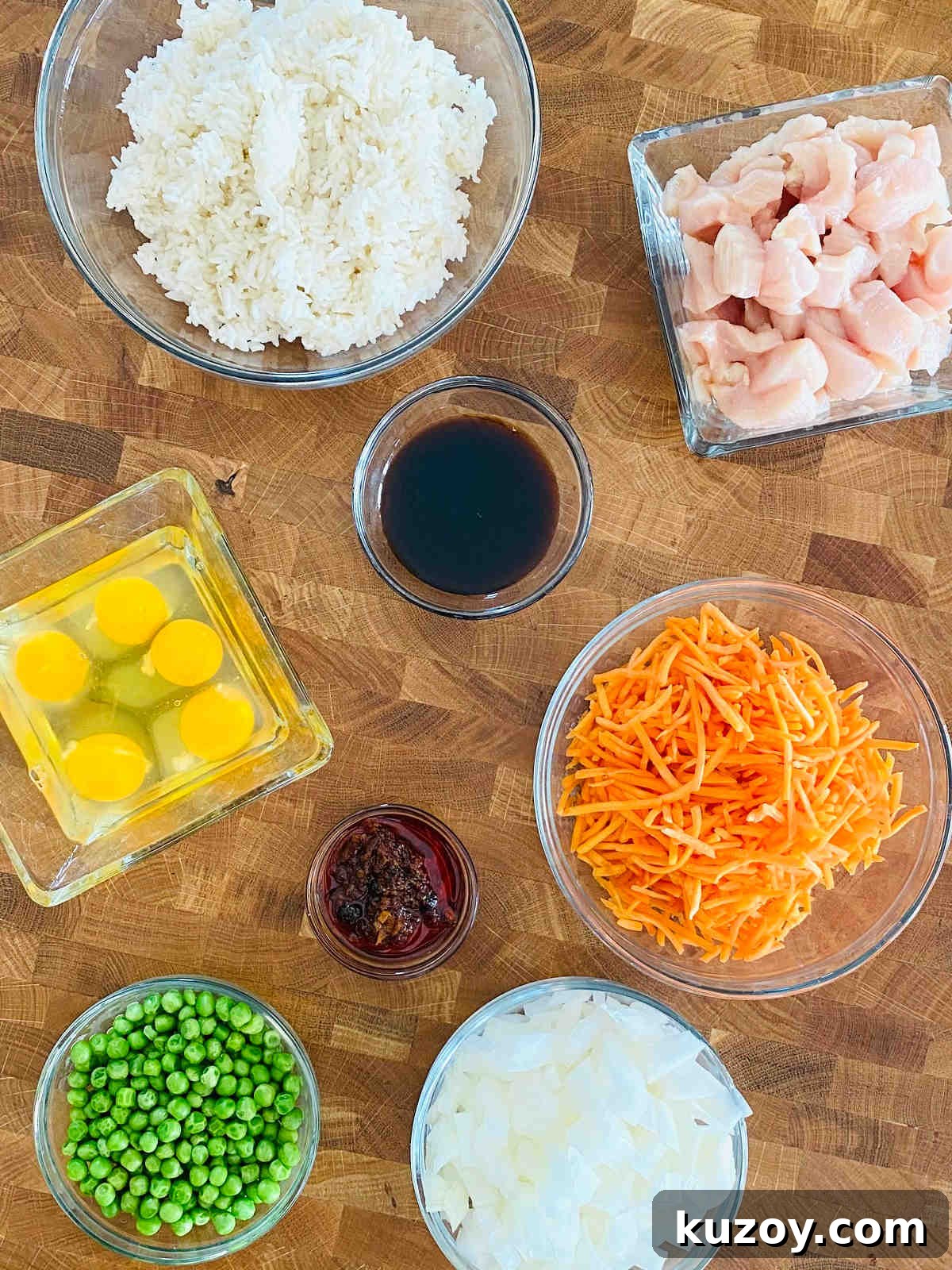 Blackstone-Style Fried Rice Recipe: Restaurant Flavor at Home 5 blackstone fried rice ingredients.
