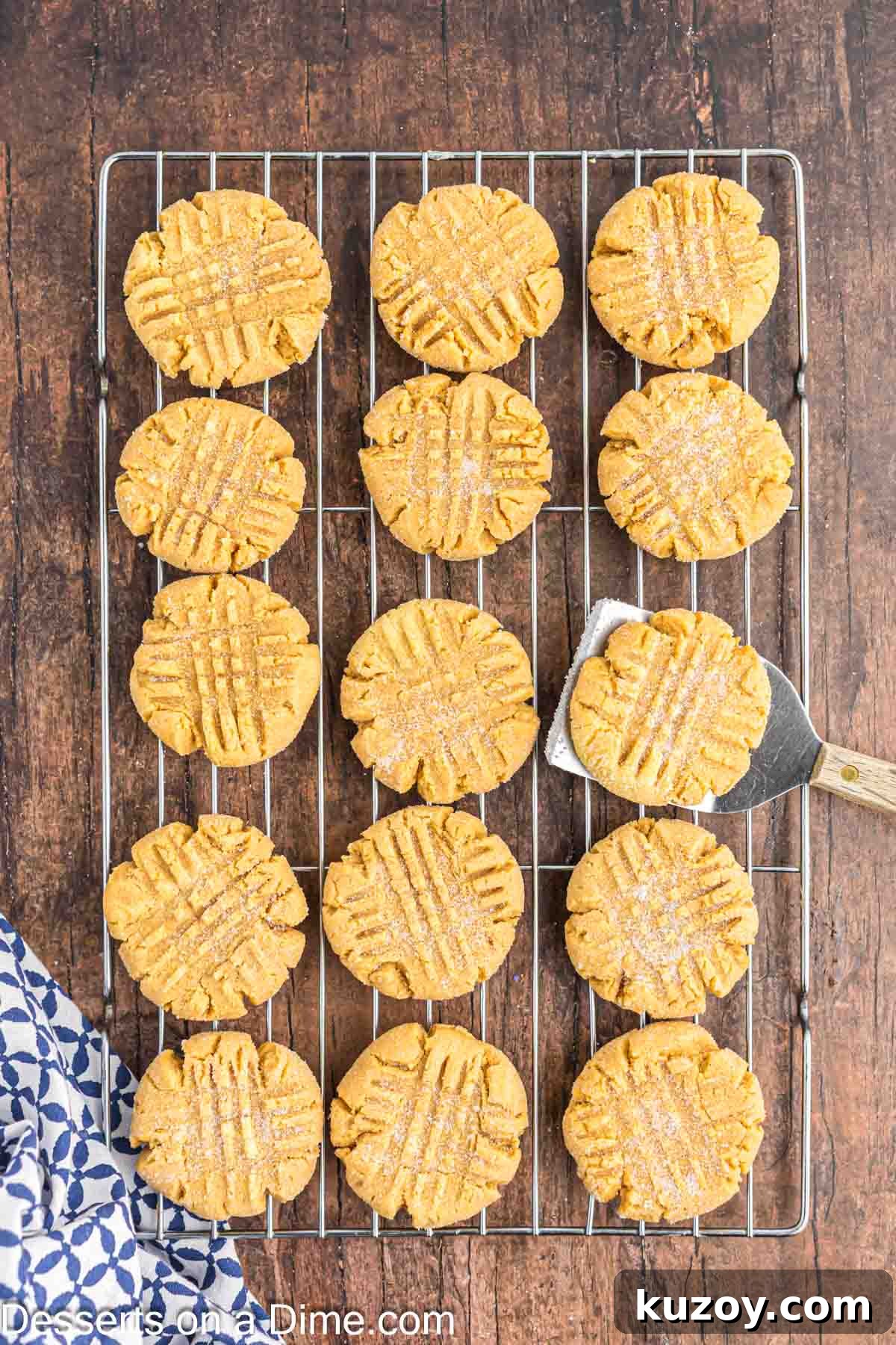 Cookies on wire rack.