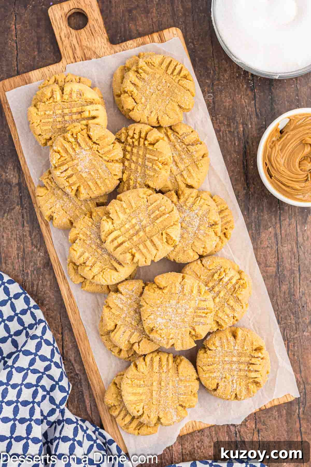 Cookies on cutting board.