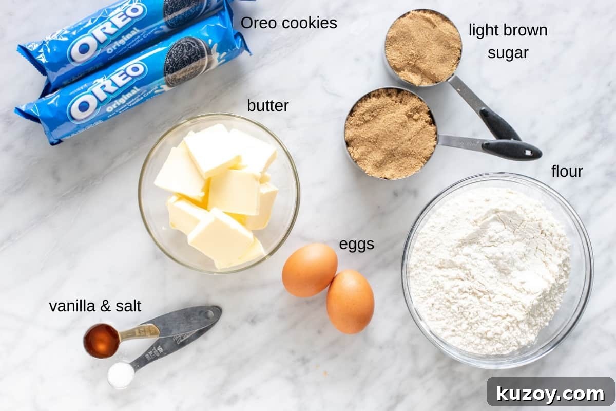 Oreo Blondies Recipe: Chewy Oreo-Stuffed Blondie Bars 4 Ingredients for making Oreo bars