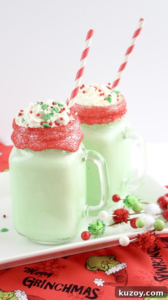 Grinch Milkshakes with a Boozy Twist: Festive St. Patrick’s Drink 2 Boozy Grinch Milkshakes