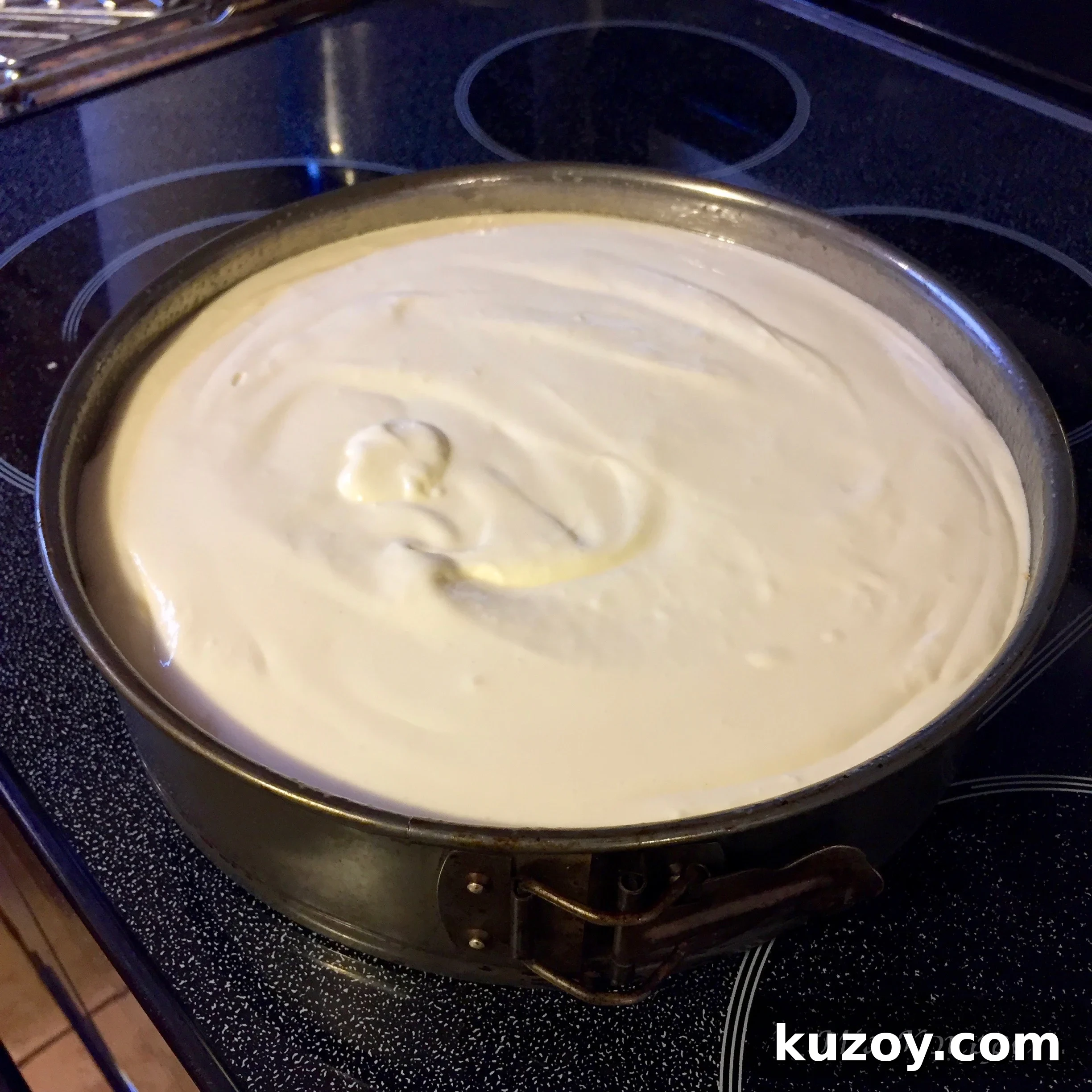 Classic Greek Cheesecake Recipe with Creamy Phyllo Crust 9 Cheesecake ready to bake