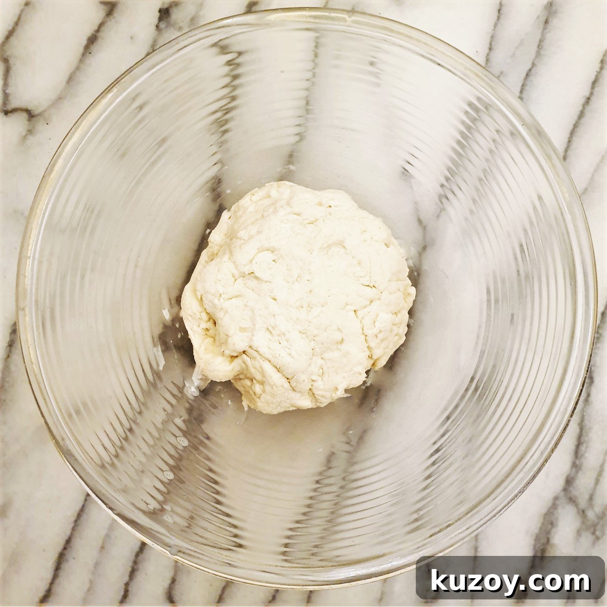 A ball of 2-ingredient dough.