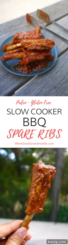 Paleo Gluten Free Slow Cooker BBQ Spare Ribs