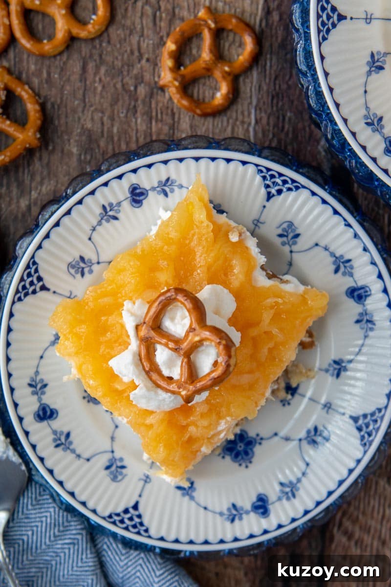 Creamy Pineapple Pretzel Salad Recipe with Crunchy Crust 4 img 17081 3