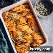 Savoury sweet potato casserole