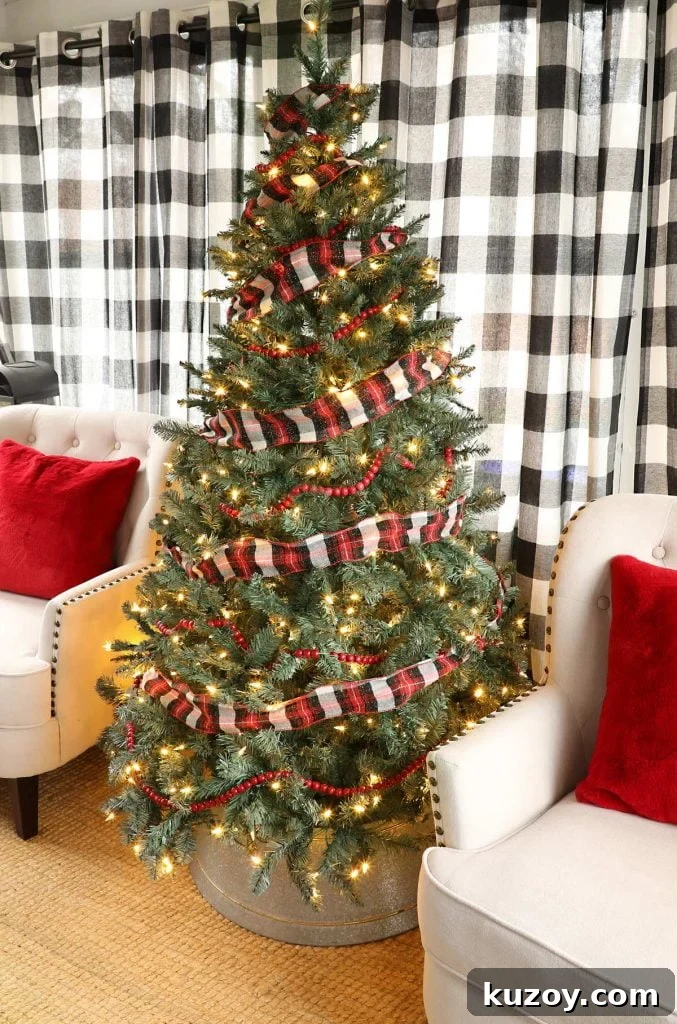 Christmas Tree Ribbon and Garland