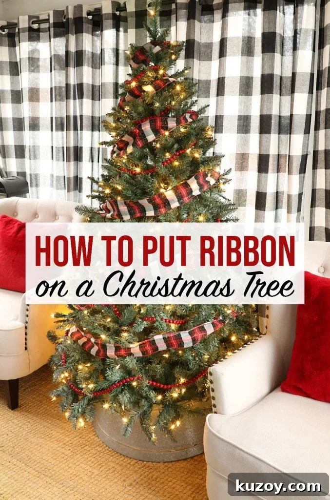 How to put ribbon on a christmas tree