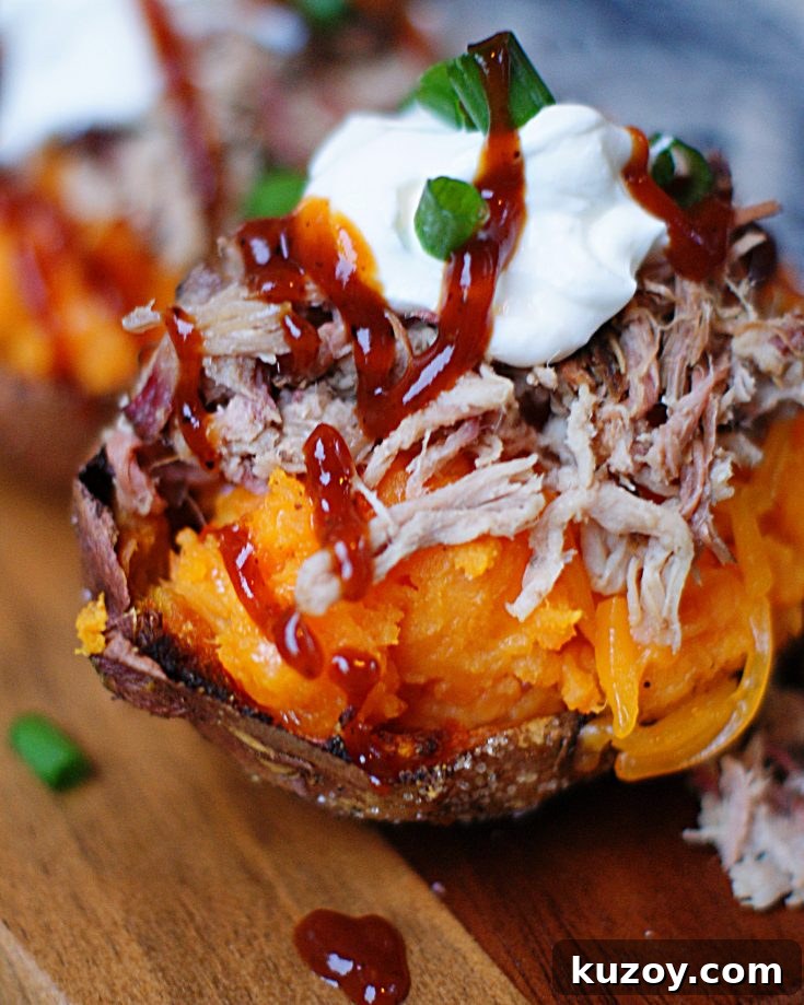 Loaded Sweet Potato Skins Up Close