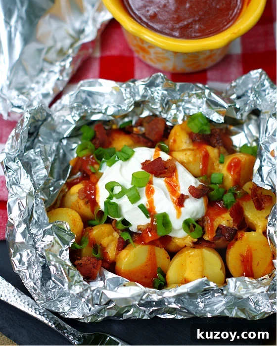 Cheesy BBQ Bacon Potato Foil Packets
