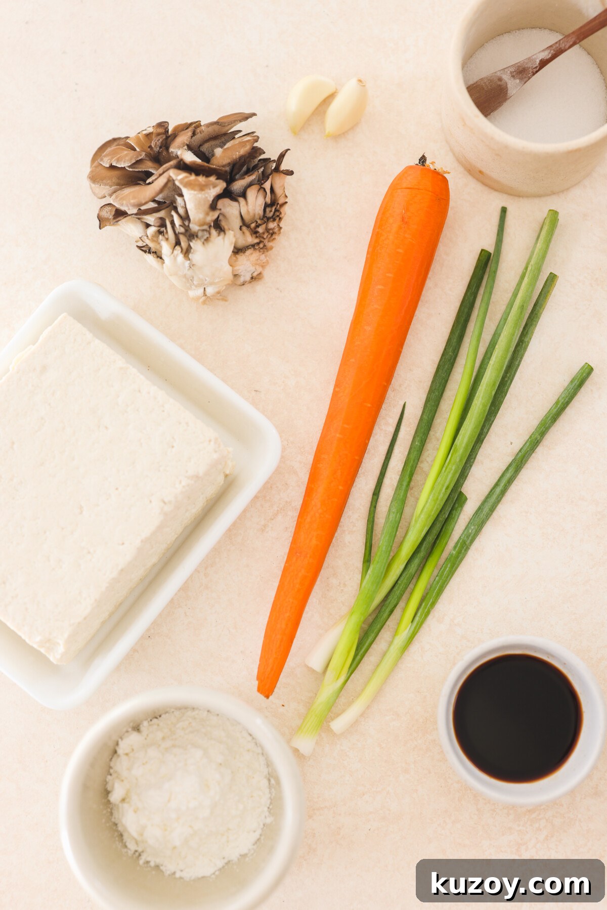 recipe ingredients on a white surace