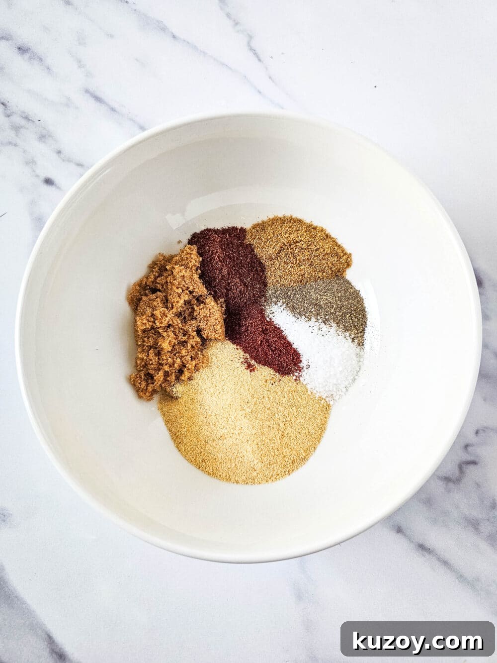 Low-Carb Steak Taco Seasoning Mix for Keto Meals 4 ingredients for keto steak taco seasoning in a bowl ready to be mixed