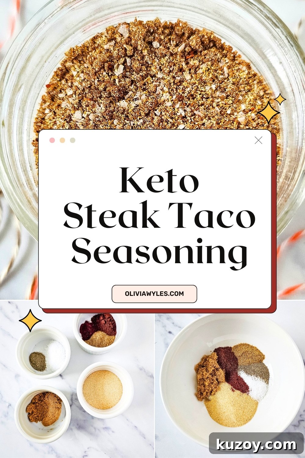 Low-Carb Steak Taco Seasoning Mix for Keto Meals 5 Keto Steak Taco Seasoning Pinterest Image