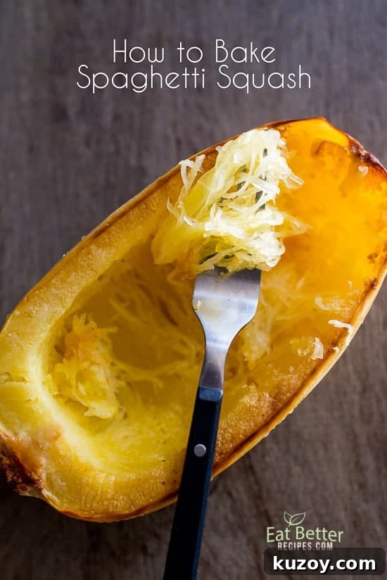 How to Bake Spaghetti Squash | @EatBetterRecipes How to Bake Spaghetti Squash on a fork