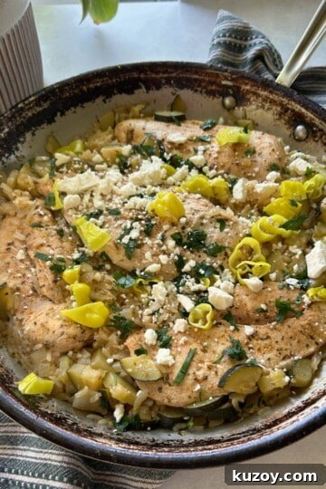 Pepperoncini Chicken in skillet.