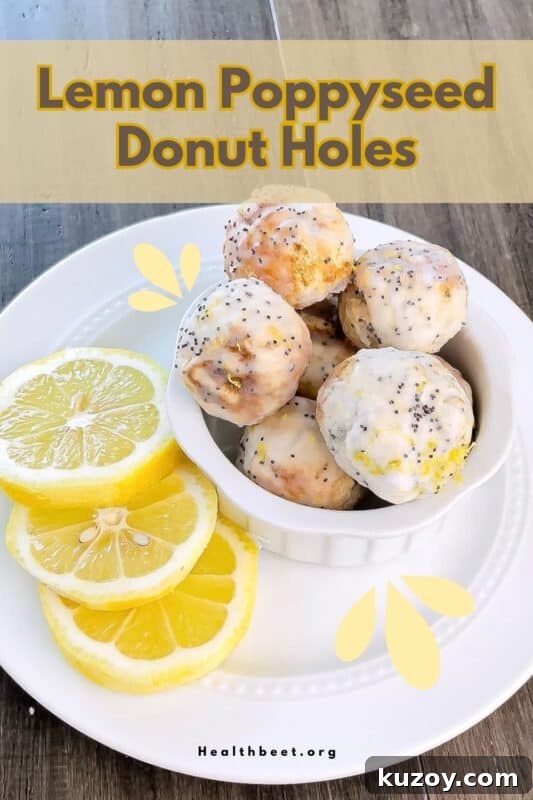 Finished lemon poppyseed donut holes